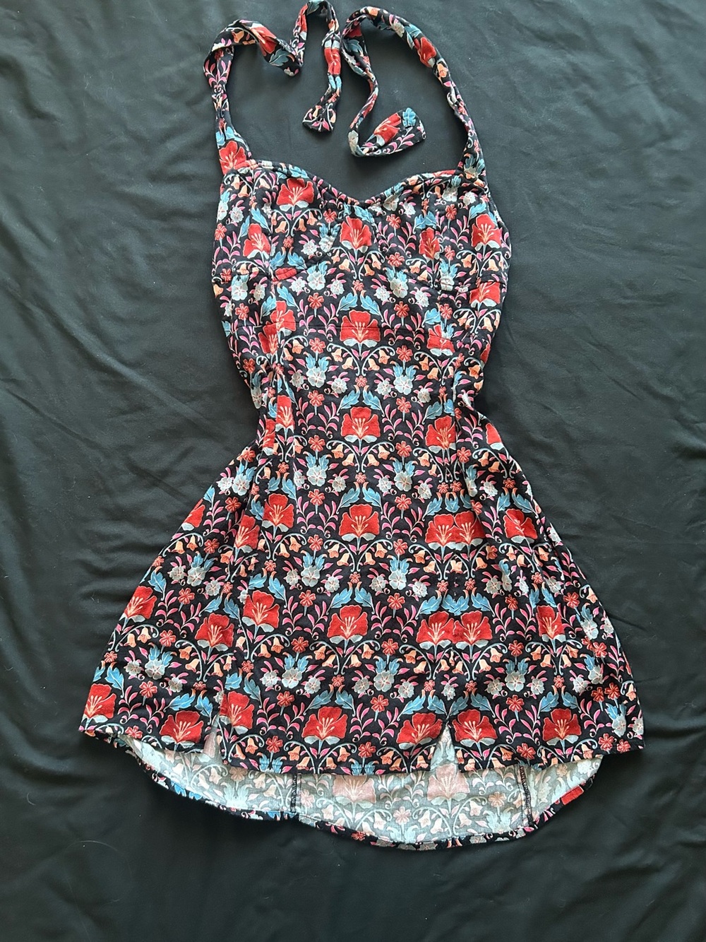 Free People Floral Print Halter Mini Dress - Size M